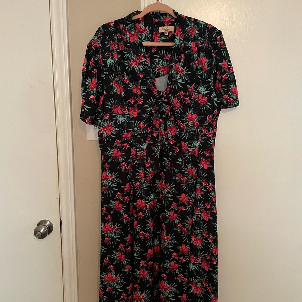 Unique Vintage Red and Black 1940s Inspired Swing Dress